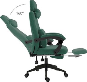 Kancelárska otočná stolička s opierkou hlavy - zelená