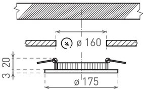 LED Podhľadové svietidlo VEGA LED/12W/230V 2900/3900/5800K pr. 17,5 cm čierna