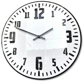 Nástenné čierno-biele akrylové hodiny UNIQUE 30cm