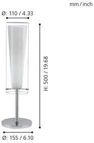 EGLO 89835 - Stolná lampa PINTO 1xE27/60W