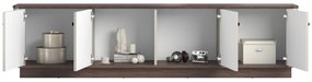 TV stolík Vesper 187 cm 4D - kašmír / orech / čierne úchyty