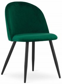 Dekorstudio Zamatová jedálenská stolička BELLO - tmavo zelená