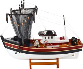 LEAN Toys Zberateľský model rybárskeho plavidla s rybárskou sieťou 38x31cm