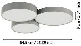 Eglo 900855-LED RGBW Stmievateľné stropné svietidlo BARBANO-Z 3xLED/7,5W/230V šedá