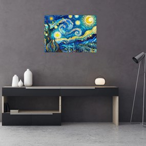 Sklenený obraz – Mozaika hviezdnej noci (70x50 cm)