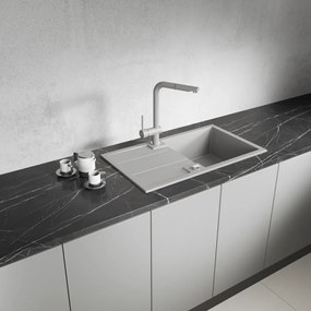 Laveo Barbados, 1-komorový granitový drez 760x440x194 mm, šedá, LAV-SBB_511T