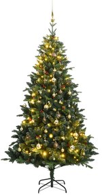 Umelý výklopný vianočný stromček 300 LED a sada gúľ 180 cm 3210357