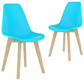 Jedálenské stoličky 2 ks modré plast 289125