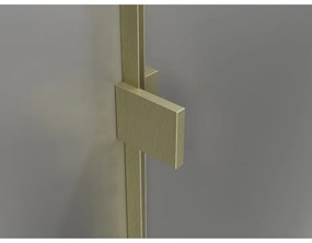 Mexen Lunar, Päťuholníkový sprchový kút Mexen Lunar naklápací doľava 100 x 100 cm, 8mm číre sklo, zlatý matný profil, 831-100L-100P-55-00-L