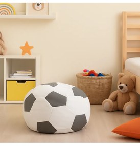 Sedací vak futbalová lopta malá bielosivá EMI