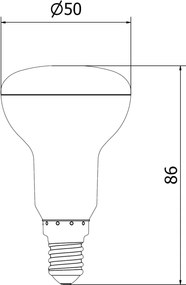 Mexen Nova, LED žiarovka E14, R50, 6W, Neutrálna - 4000K, 630 lm - L103-E14-0640-01