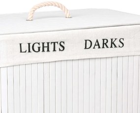 Kôš na bielizeň 2 priehradkový 100 l bambusový biely