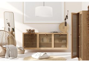Závesné svietidlo Juta, 1x biele jutové tienidlo, (fi 35cm), b