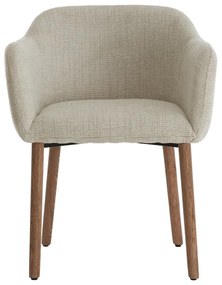 Béžové čalúnené jedálenské kreslá v súprave s podrúčkami 2 ks Blaine – Light &amp; Living