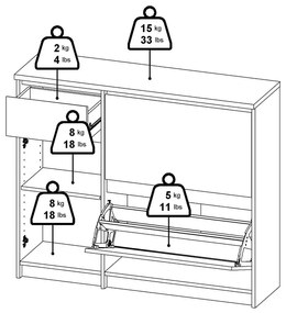 Výklopná skrinka na topánky v dekore duba v prírodnej farbe 109x93x32 cm Naia – Tvilum