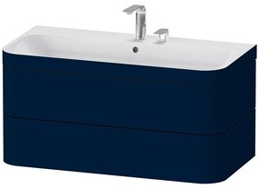 DURAVIT Happy D.2 Plus c-bonded závesná skrinka s nábytkovým umývadlom s dvomi otvormi, 2 zásuvky, 975 x 490 x 480 mm, nočná modrá matná lakovaná, HP4638E9898