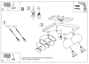 Sollux SL.0440 - Stropné bodové svietidlo OCULARE 4xGU10/10W/230V