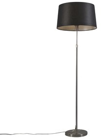 Stojaca lampa oceľ s tienidlom čierna 45 cm nastaviteľná - Parte