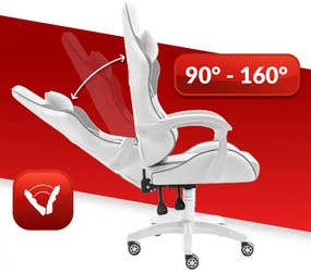 Herné kreslo HC-1000 Gray-White