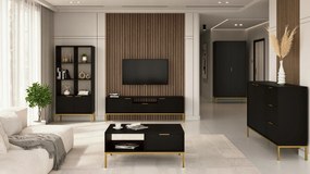 Televízny stolík Austin 175 cm čierny/zlatý