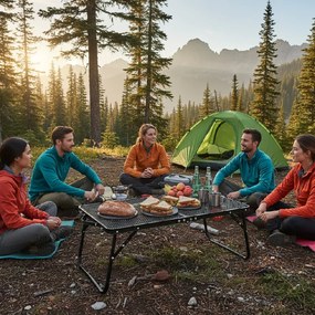 Garden Line SKLADACÍ TURISTICKÝ STÔL, ČIERNY, 60x40x26,5 CM *3224