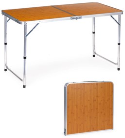 ModernHome Skladací piknikový stôl - imitácia dreva