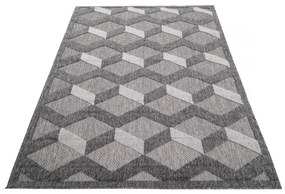 Kusový koberec 3D sivý 120x170cm
