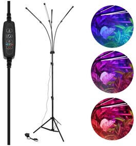 LED Stmievateľná stojacia lampa na pestovanie rastlín VITARO 4xLED/7,5W/230V čierna