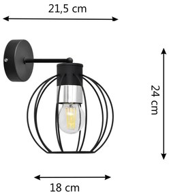 Nástenná lampa STARLIGHT 1xE27/15W/230V čierna/strieborná