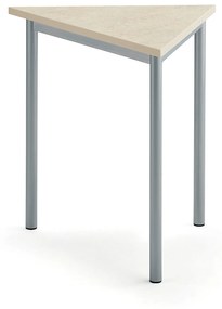 Stôl SONITUS TRIANGEL, 800x700x720 mm, linoleum - béžová, strieborná