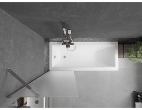Mexen Next, vaňová zástena 1-krídlová 60 x 150 cm, fixné krídlo, 6 mm námraza sklo, chrómový profil, 895-060-000-00-30-01