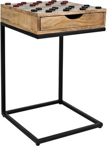 Šachový stolík Avola 42 cm z masívu hnedý/čierny