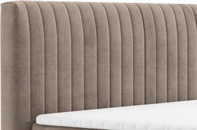 Posteľ Kalla 140x200 cm, svetlo hnedá taupe látka