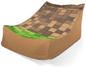 Sedací vak Lounge Blocks 3D - detský, hnedá / zelená