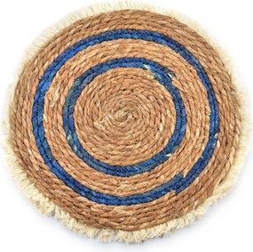 Podložka na stôl z morskej trávy Bali II 38 cm hnedá/modrá