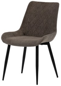Autronic - Jídelní židle, hnědá látka, černý kov - DCL-218 BR2 VÝPRODEJ