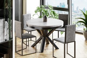 OKRÚHLY ROZKLADACÍ JEDÁLENSKÝ STÔL HORTENSE BELLATO ŠEDÝ 100 / 176 cm