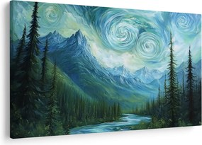 Obraz - Krajina s nádychom Van Gogha (90x60 cm)