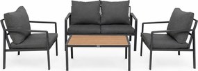 InternetovaZahrada - Furnigo Záhradný kovový set Valencia - antracit/sivé podušky