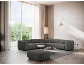 Sivá zamatová rohová pohovka Ekahi – Makamii