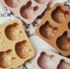 Silikónové formy na muffiny LIEWOOD - Žltá / Tmavo ružová