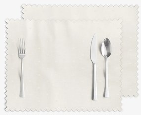 Goldea sviatočné prestieranie na stôl teflónové - smotanové s lesklými obdĺžnikmi - sada 2ks 30 x 40 cm