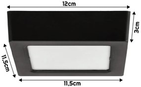 BERGE Štvorcový LED panel čierny - prisadený - 6W - PC - neutrálna biela