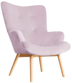 Kreslo ušiak MOSS velour pink