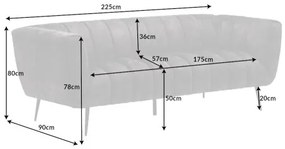 Sedacia súprava 41248 225cm Noblesse Zamat Šedá  - Komfort-nábytok