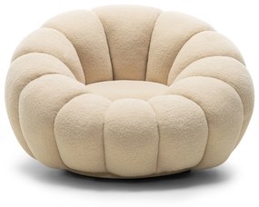 Designové relaxační křeslo VENEZIA 100 cm bouclé béžové