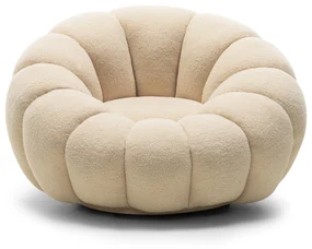 Designové relaxační křeslo VENEZIA 100 cm bouclé béžové