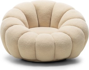 Dizajnové relaxačné kreslo VENEZIA 100 cm bouclé béžové