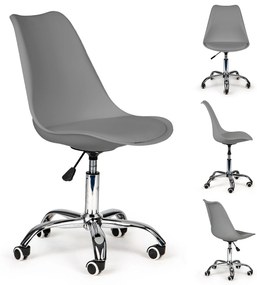 ModernHome Kancelárska otočná stolička s vankúšom - sivá