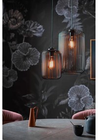 Čierne závesné svietidlo s kovovým tienidlom ø 25 cm Cage – Fischer &amp; Honsel